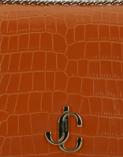 Jimmy Choo Amber Orange Leder-Umhängetasche