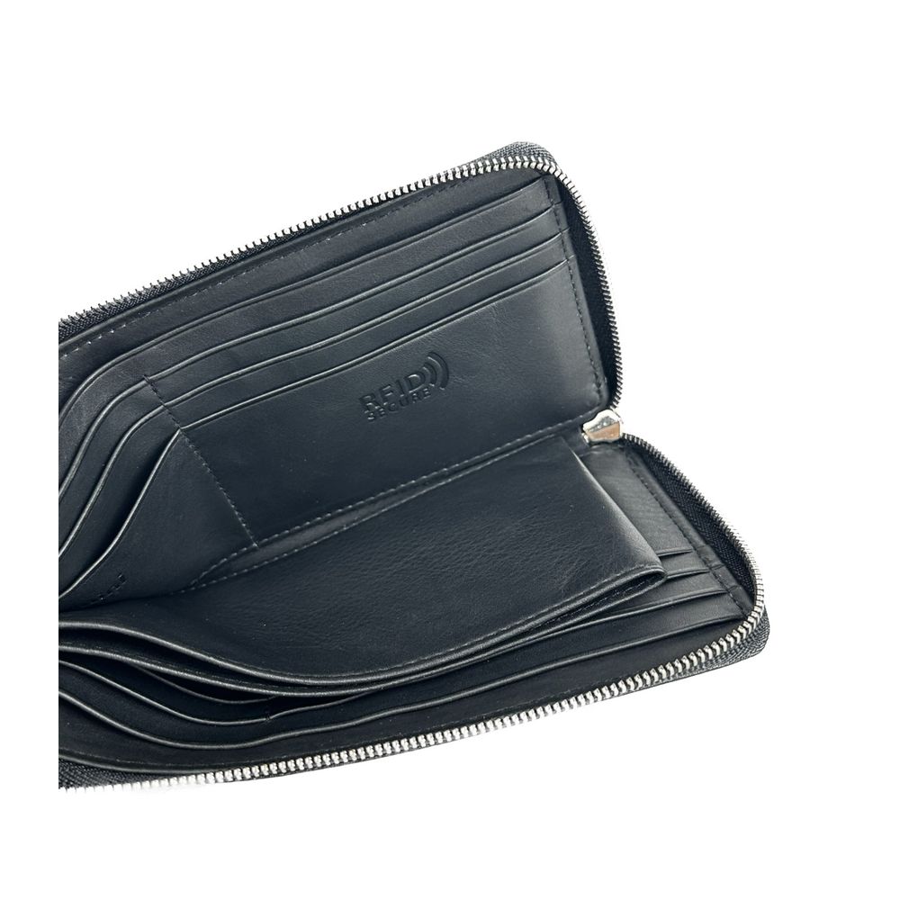 Organiseur de voyage élégant en cuir noir Baldinini Trend