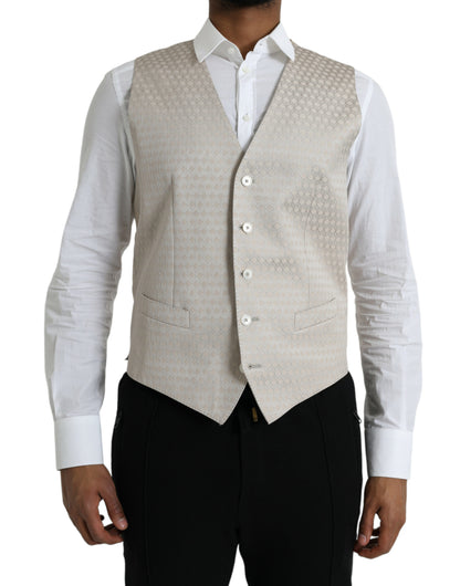 Dolce &amp; Gabbana - Robe gilet en coton blanc cassé - Gilet habillé