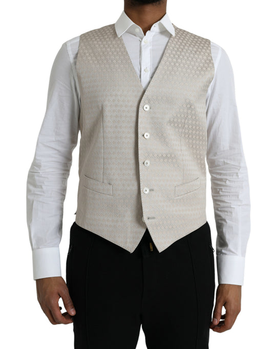 Dolce &amp; Gabbana - Robe gilet en coton blanc cassé - Gilet habillé