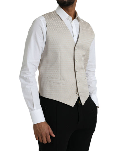 Dolce &amp; Gabbana - Robe gilet en coton blanc cassé - Gilet habillé