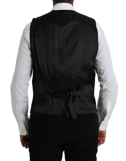 Robe gilet en soie noire Dolce &amp; Gabbana