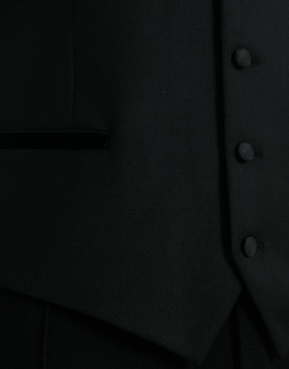 Robe gilet en soie noire Dolce &amp; Gabbana