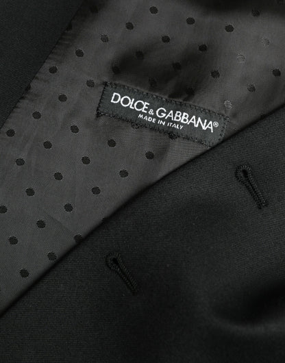 Robe gilet en soie noire Dolce &amp; Gabbana