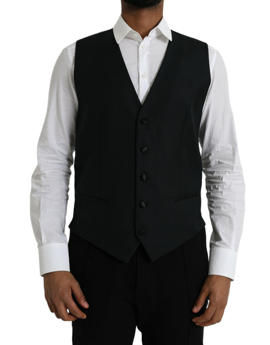 Robe gilet en laine noire Dolce &amp; Gabbana