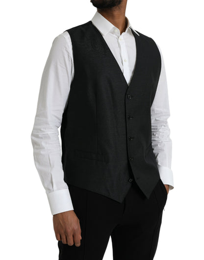 Robe gilet en laine noire Dolce &amp; Gabbana