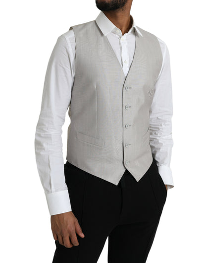 Gilet de soirée en laine gris clair Dolce &amp; Gabbana