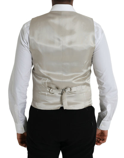 Gilet de soirée en laine gris clair Dolce &amp; Gabbana