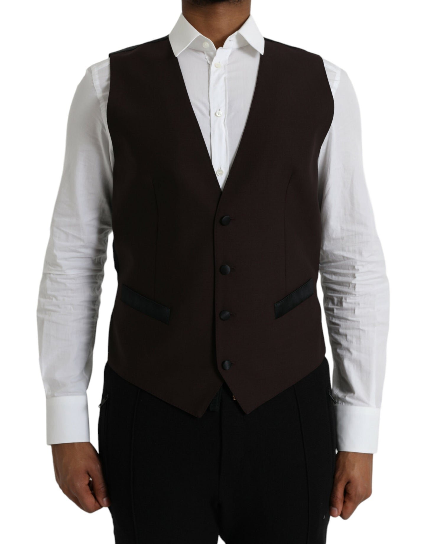 Dolce &amp; Gabbana - Robe gilet en laine marron - Gilet habillé