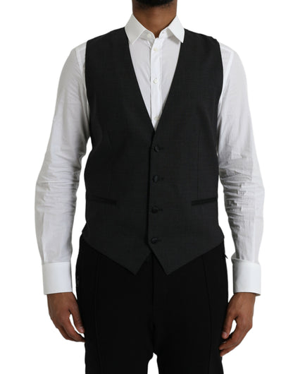 Dolce &amp; Gabbana Robe gilet en coton noir Gilet formel