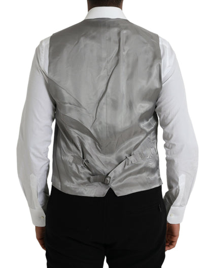 Gilet de soirée en laine gris clair Dolce &amp; Gabbana
