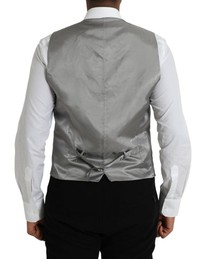 Gilet de soirée en laine gris clair Dolce &amp; Gabbana
