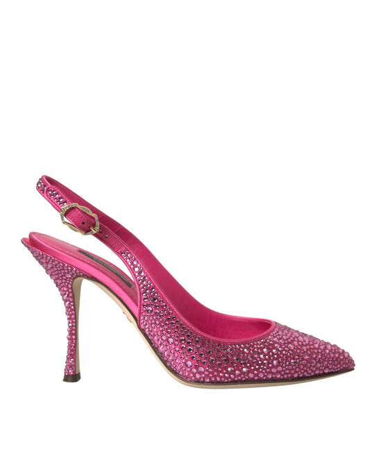 Escarpins Dolce &amp; Gabbana roses à brides arrière et cristaux