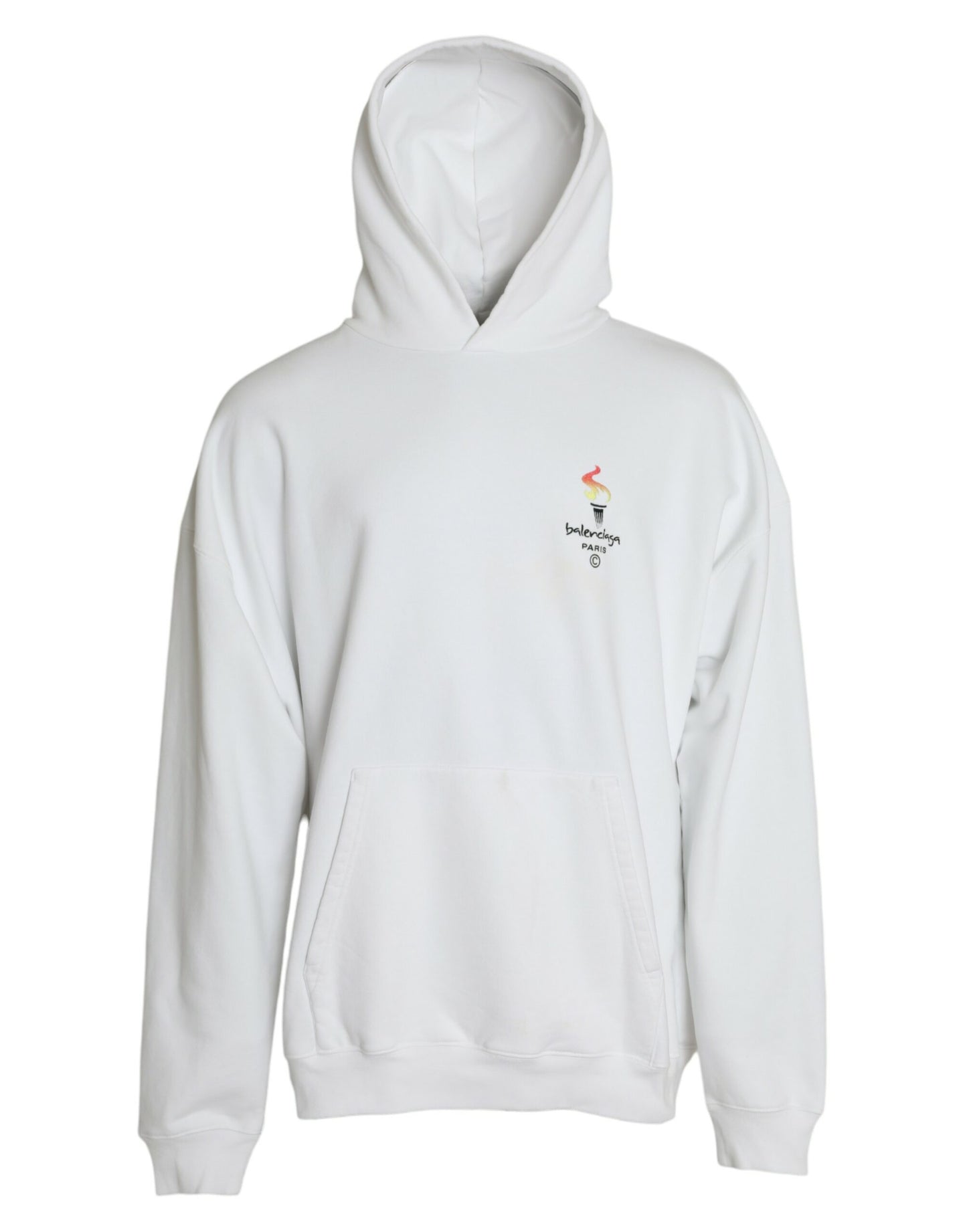 Balenciaga – Weißer Kapuzenpullover aus Baumwolle mit Logo