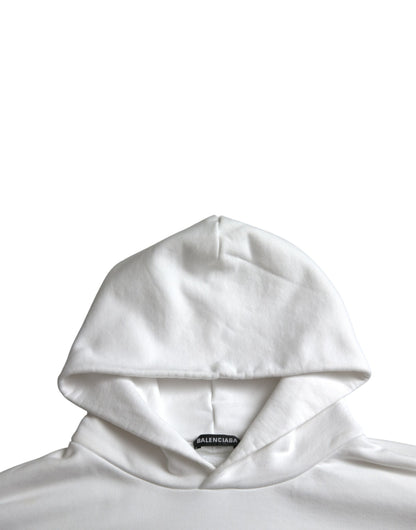 Balenciaga – Weißer Kapuzenpullover aus Baumwolle mit Logo