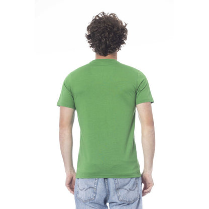 Cavalli Class Grünes Herren-T-Shirt aus Baumwolle