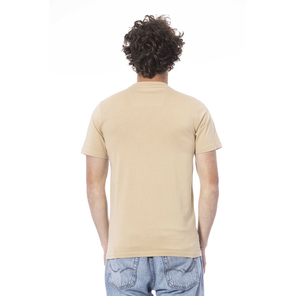 Cavalli Class Beiges Herren-T-Shirt aus Baumwolle