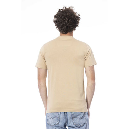 Cavalli Class Beiges Herren-T-Shirt aus Baumwolle