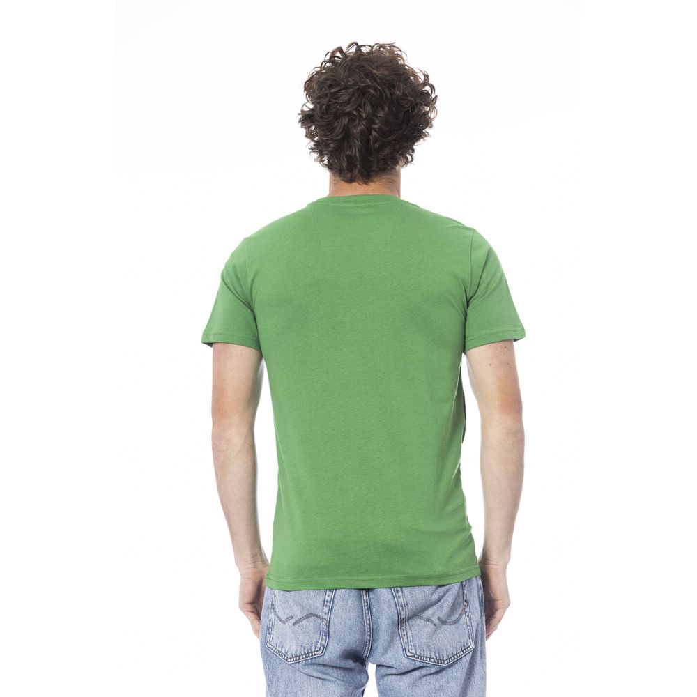 Cavalli Class Grünes Herren-T-Shirt aus Baumwolle