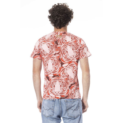 Cavalli Class Rotes Herren-T-Shirt aus Baumwolle