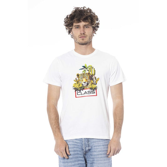Cavalli Class Weißes Herren-T-Shirt aus Baumwolle