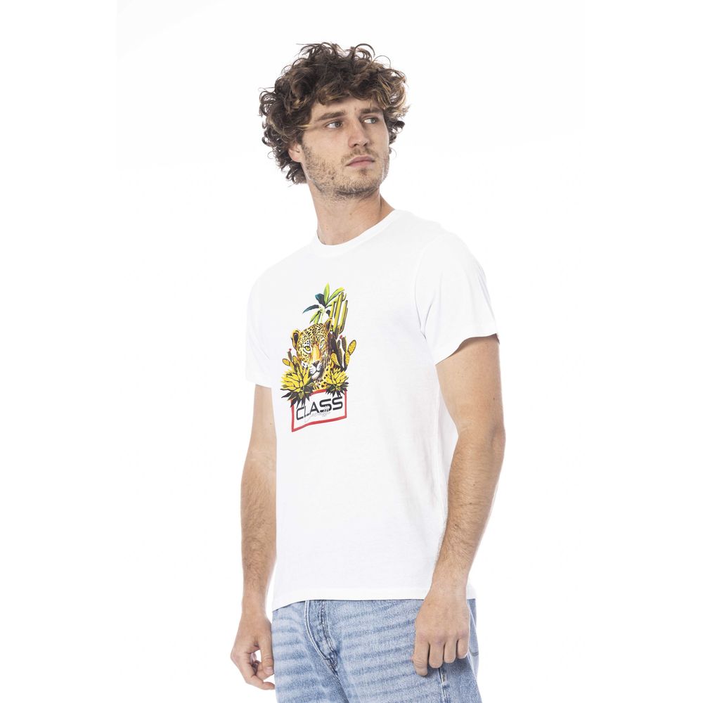 Cavalli Class Weißes Herren-T-Shirt aus Baumwolle