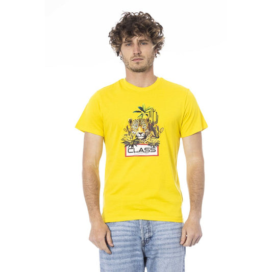 Cavalli Class Gelbes Herren-T-Shirt aus Baumwolle
