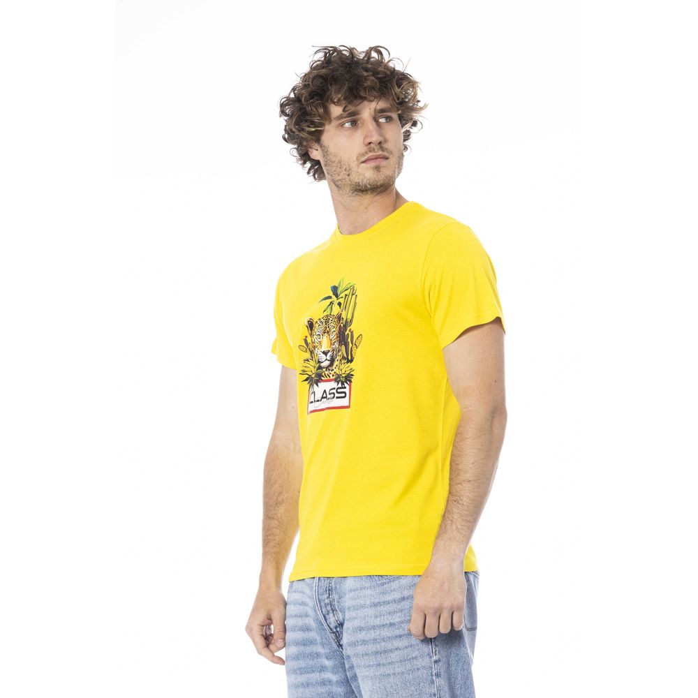 Cavalli Class Gelbes Herren-T-Shirt aus Baumwolle