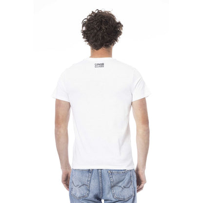 Cavalli Class Weißes Herren-T-Shirt aus Baumwolle