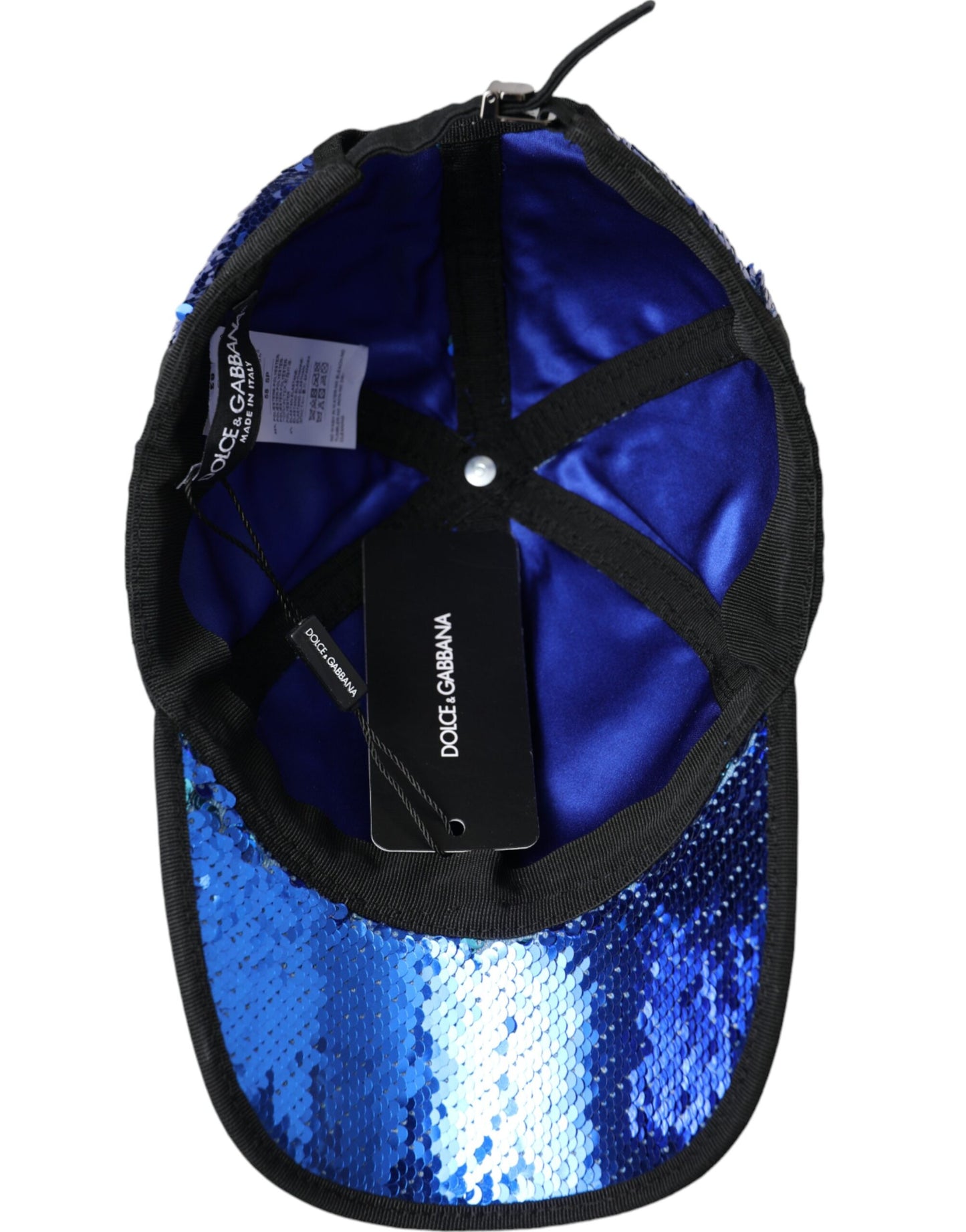 Casquette de baseball à sequins bleu royal Dolce &amp; Gabbana pour homme