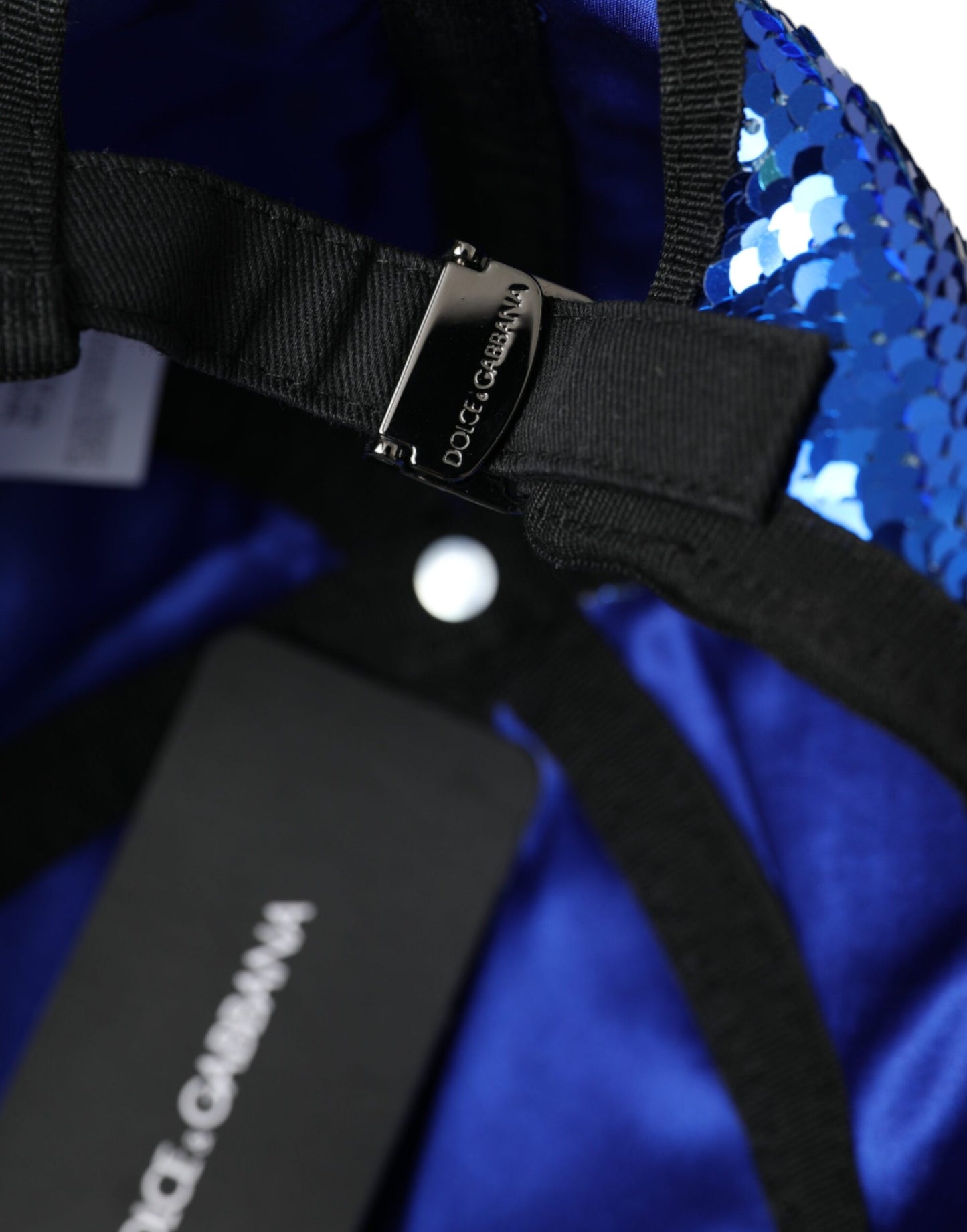 Casquette de baseball à sequins bleu royal Dolce &amp; Gabbana pour homme
