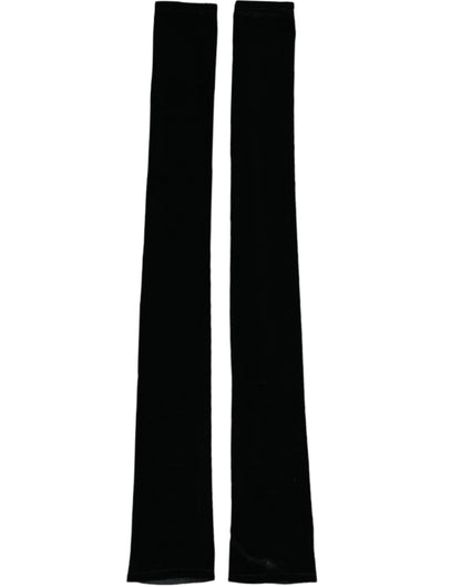 Gants longs en nylon noir Dolce &amp; Gabbana sans doigts et coudes
