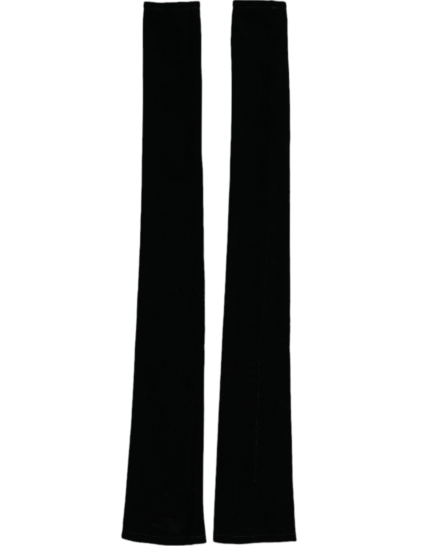 Gants longs en nylon noir Dolce &amp; Gabbana sans doigts et coudes