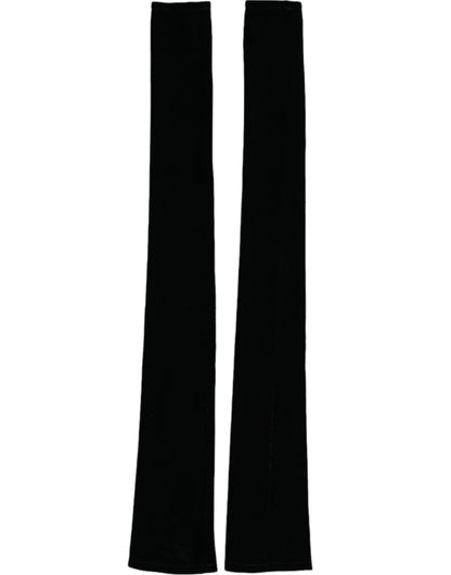Gants longs en nylon noir Dolce &amp; Gabbana sans doigts et coudes