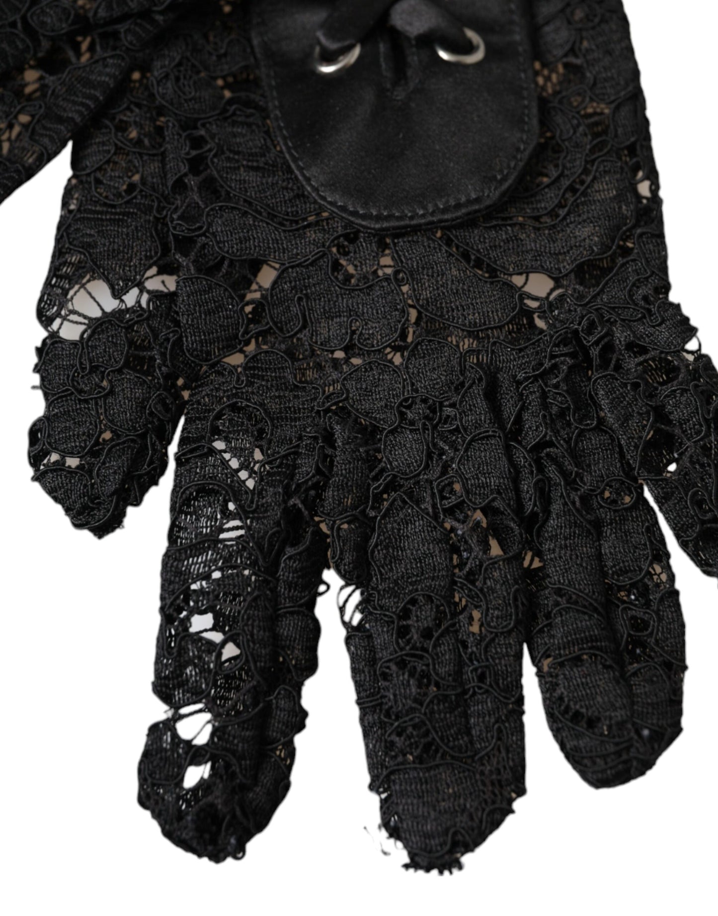 Gants Dolce &amp; Gabbana en dentelle noire Taormina longueur coude
