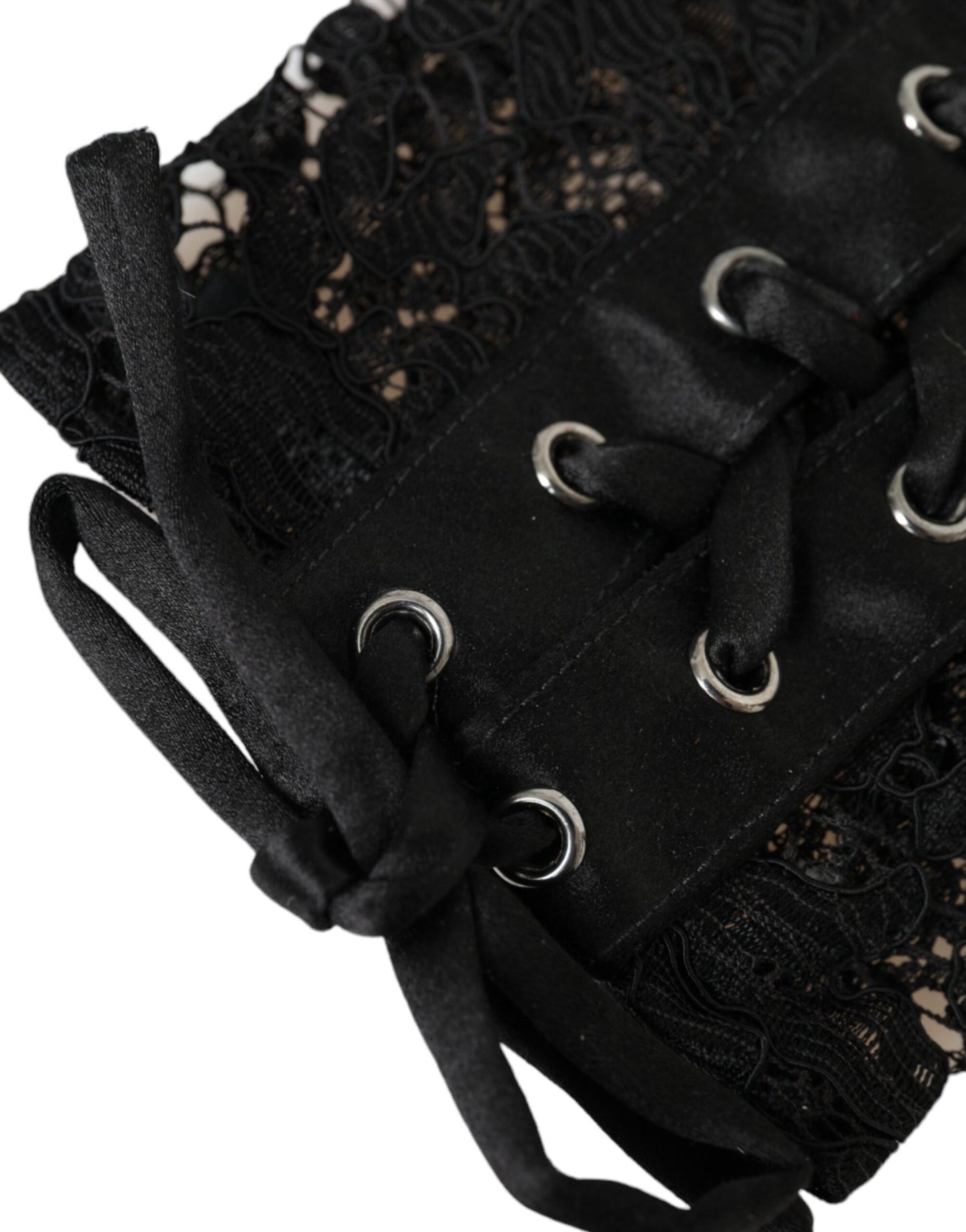 Gants Dolce &amp; Gabbana en dentelle noire Taormina longueur coude