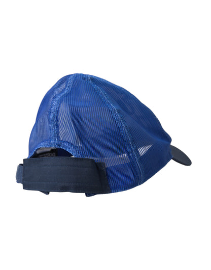 Casquette de baseball en maille Italia bleue, blanche et noire Dolce &amp; Gabbana