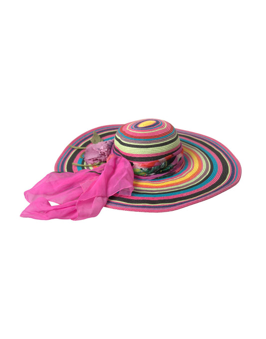 Chapeau souple à large bord fantaisie multicolore Dolce &amp; Gabbana