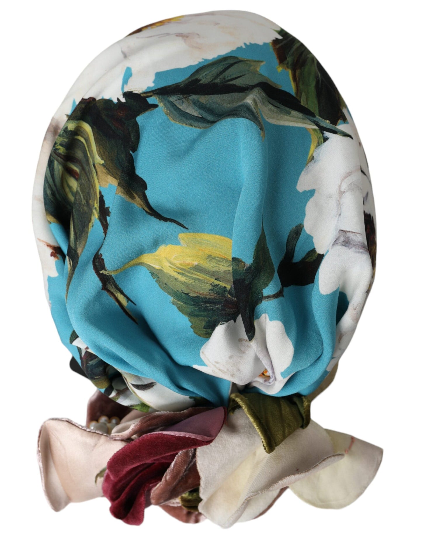 Chapeau turban à motif floral bleu Dolce &amp; Gabbana pour femme
