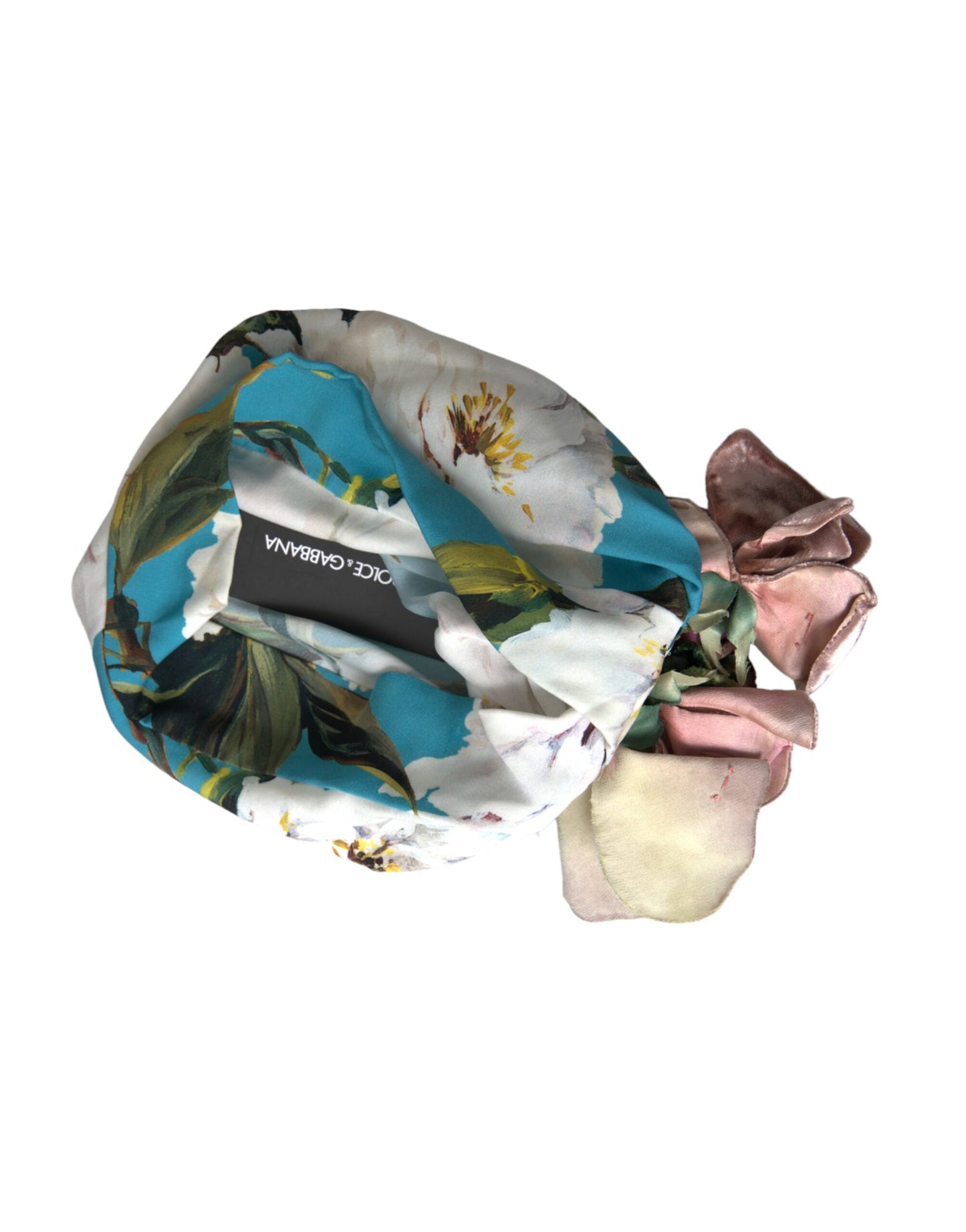 Chapeau turban à motif floral bleu Dolce &amp; Gabbana pour femme