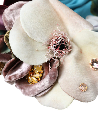 Chapeau turban à motif floral bleu Dolce &amp; Gabbana pour femme