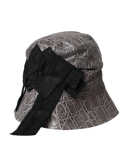 Bob en cuir à motifs noir et gris Dolce &amp; Gabbana