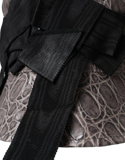 Bob en cuir à motifs noir et gris Dolce &amp; Gabbana
