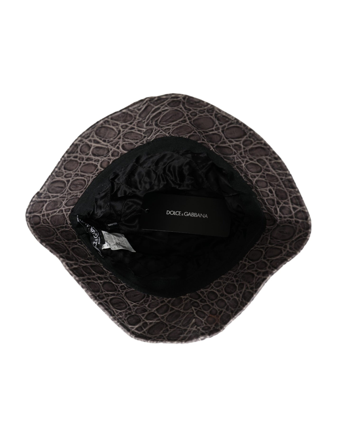 Bob en cuir à motifs noir et gris Dolce &amp; Gabbana