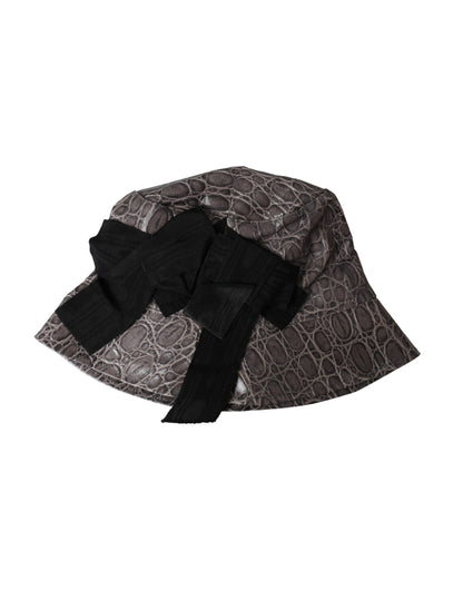 Bob en cuir à motifs noir et gris Dolce &amp; Gabbana