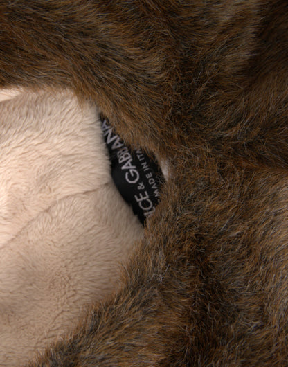 Chapeau en fausse fourrure de cerf marron Dolce &amp; Gabbana