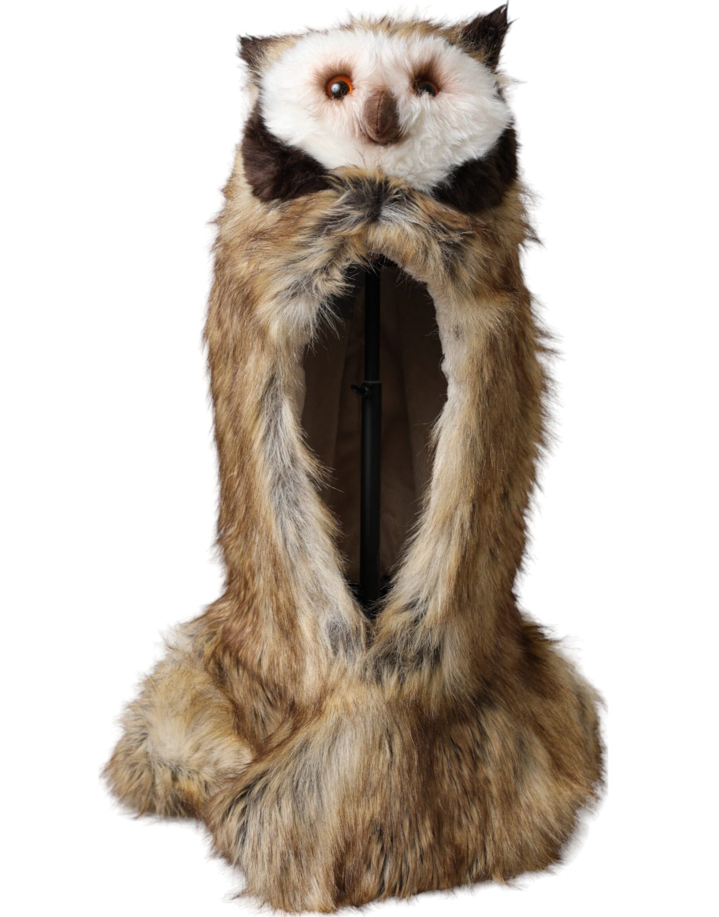 Casquette en fausse fourrure marron Dolce &amp; Gabbana avec motif hibou