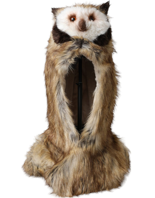 Casquette en fausse fourrure marron Dolce &amp; Gabbana avec motif hibou