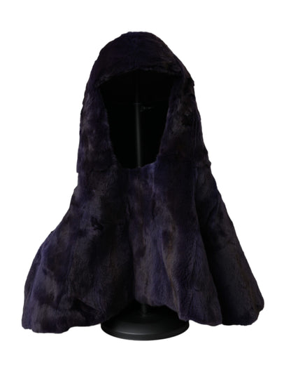 Chapeau enveloppant en fourrure de belette noire Dolce &amp; Gabbana