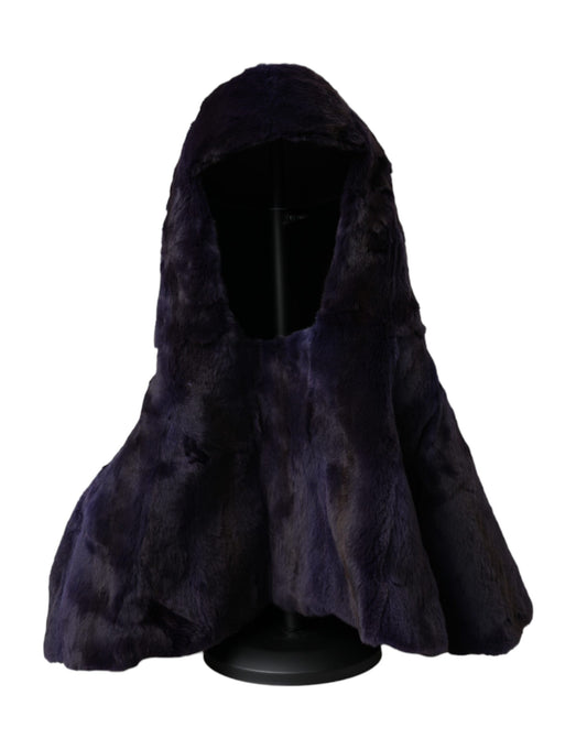 Chapeau enveloppant en fourrure de belette noire Dolce &amp; Gabbana